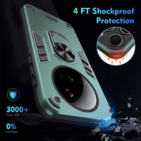 Étuis de téléphone robustes pour Xiaomi 17 Pro Max 17 Pro 15 Ultra 5G avec support d'anneau, béquille, protection contre les chocs, PC TPU, protection de l'appareil photo