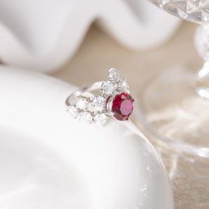 Bagues Fleur en Argent Sterling pour Femmes, Bijoux de Laboratoire Tendance et Élégants, Idéales pour Mariage, Vente en Gros à Prix Abordable, Accessoires pour Filles - Product Image 1