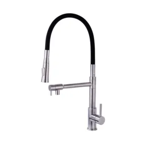 Moderne 304 Edelstahl 3 weg Küche Wasserhahn schwarz mit Gereinigtes Wasser Flow Filter Tap 40239