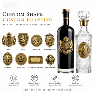 Etiquetas Redondas de Metal de Aleación de Zinc con Logotipo Personalizado al por Mayor, Grabadas en Espejo, para Fabricantes de Botellas de Aceites Esenciales, OEM, ODM, MOQ - Product Image 1