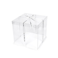 Boîtes à gâteaux transparentes en PET de 2 mm avec fenêtre, finition brillante, design personnalisé, emballage alimentaire recyclable pour mariages - Vente en gros
