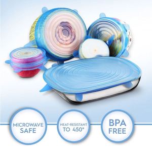 Couvre-aliments multifonctionnels réutilisables sans BPA, couvercles extensibles pour contenants alimentaires, couvercles de stockage en silicone pour aliments - Product Image 5