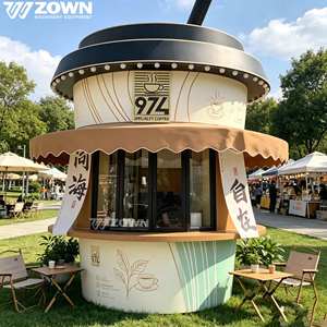 ซุ้มขายอาหารเคลื่อนที่รูปทรงแก้วกาแฟ ZOWN พร้อมหลังคาและหน้าต่างกระจกสำหรับใช้งานกลางแจ้ง - Product Image 6