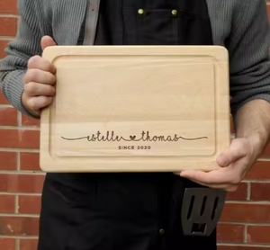 Planche à découper en bois de caoutchouc avec rainure à jus planche de service planche à charcuterie en bois pour gravure laser entrepôt aux États-Unis en stock - Product Image 4