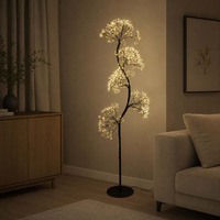 Lampe sur pied décorative en forme de S, lampe LED sur pied, design moderne à branches courbées, lumière d'ambiance pour la maison, salon, chambre à coucher