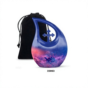 Vente chaude violet tortue larme croix crémation adulte urne pour cendres humaines avec sac de velours gratuit - Product Image 1