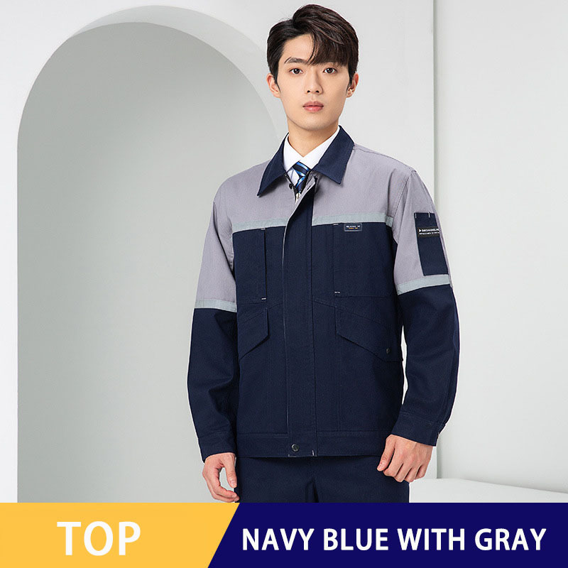 Top blu scuro e grigio