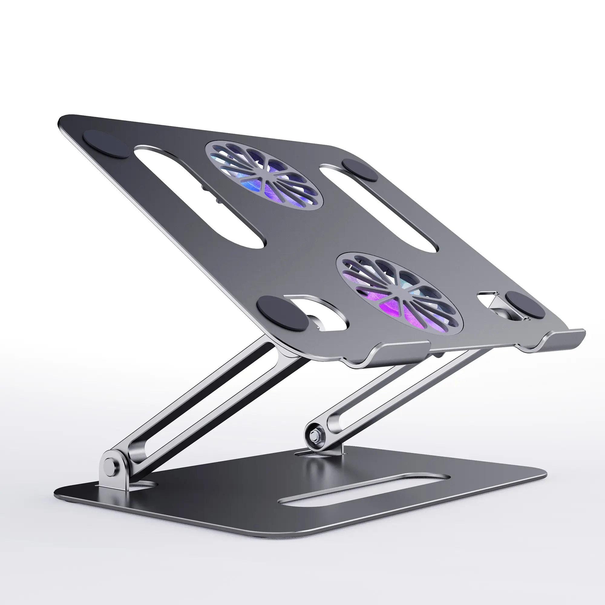 Boneruy New Arrivals Aluminum Alloy Folding Notebook Stand with Adjustable Angle and Double Fans Amazon Exclusive