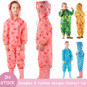 Impression personnalisée Imperméable pour tout-petits Combinaison imperméable légère d'extérieur pour enfants Vêtements une pièce pour bébé avec capuche - Product Image 3