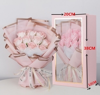 10pcs Bouquet de roses artificielles en savon, boîte cadeau décorative pour petite amie, remise de diplôme et Noël