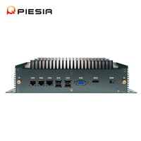 Piesia Intel Core i3 i5 i7 6 * USB X86 Boîtier aluminium intégré RS232 Linux Ordinateur AI industriel sans ventilateur Mini PC i9 12th Gen