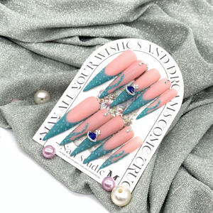 Vente en gros de faux <span class=keywords><strong>ongles</strong></span> personnalisables à presser, kits de cils, <span class=keywords><strong>ongles</strong></span> à presser en acrylique faits <span class=keywords><strong>main</strong></span> par des designers, boîte d'emballage - Product Image 5