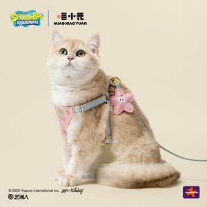 Miao Xiao Yuan Cat Harness SpongeBob SquarePants Collaboration Adjustable Chest Strap <b>Small</b> Size Pet Leash Set - Product Image 2
