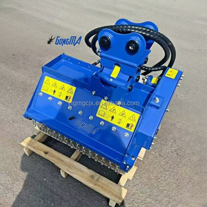 Broyeur à fléaux GONGMA pour engins de construction, mini-excavatrice 4-9 tonnes, roulement de boîte de vitesses, matériau Q355B+NM500, boîte en bois bleue 1 - Product Image 1