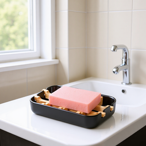 Porte-<span class=keywords><strong>savon</strong></span> en bambou <span class=keywords><strong>noir</strong></span> réutilisable, design personnalisé, sans plastique, auto-drainant, boîte de voyage avec plateau pour <span class=keywords><strong>savon</strong></span> fait maison - Product Image 5