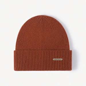 Bonnet en laine 100 % de luxe pour femme, couleur unie, tricoté, idéal pour l'hiver et les voyages (vente en gros) - Product Image 2