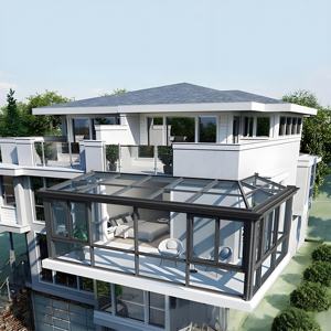 <span class=keywords><strong>Solarium</strong></span> préfabriqué en verre moderne personnalisé, en aluminium, autoportant, pour les quatre saisons, pour villa, usage extérieur résidentiel - Product Image 5