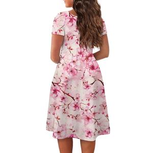 Versátil que fluye de manga corta de cuello ancho vestido transpirable regalo de moda personalización Respuesta Rápida orden pequeña - Product Image 3