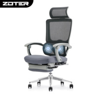 Chaise de bureau ergonomique moderne en maille, hauteur réglable, base pivotante, inclinaison 95-152°, soutien lombaire adaptatif, prête pour la conférence