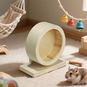 Topi e altri piccoli animali domestici compensato criceto in legno silenzioso ruota tranquilla Spinner criceto ruote da corsa - Product Image 6