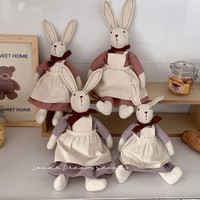 Coréen automne-hiver nouveau style dessin animé petit lapin jouets en peluche PP coton brodé détails-mignon compagnon poupées en peluche