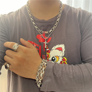 Men's Stainless Steel <b>Cross</b> Pendant Necklace Geometric Design Punk Style Trendy Jewelry 120214 - Product Image 4