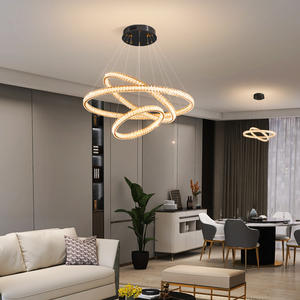 Lighting Decoration Home Rings <b>Chandelier</b> Villa Crystal Modern Led Luxury <b>5</b> Ring Pendant <b>Light</b> - Product Image 4