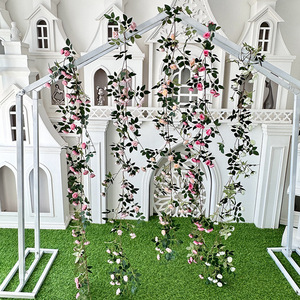 Guirlande de fleurs artificielles en soie de camélia Queyiyi, 1,8 m, décoration de mariage, suspension murale ou plafond - Product Image 3