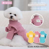 Leggings élastiques pour chiens et chats en coton, couleur bonbon, mignons, avec manches péplum et motif ours en peluche, pour l'automne et l'hiver