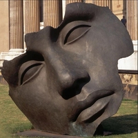 Personnalisation grand extérieur en métal art bronze jardin abstrait visage humain sculpture