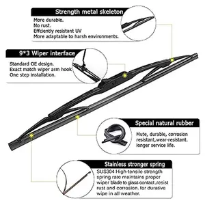 Design Automotive Replacement Windshield Wiper Blades Popular Selling New Car Accessories Black Natural Rubber Universal 12"-28"