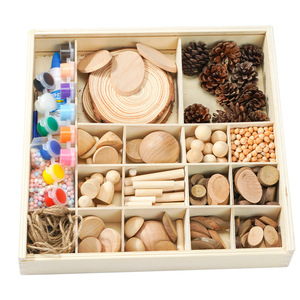 Kit de manualidades de madera, materiales de pintura DIY para niños, suministros de arte con ramas de árbol, piezas de madera natural y pinturas - Product Image 5