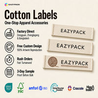 Étiquettes tissées personnalisées en toile écologiques en gros, ensembles d'étiquettes à texture grossière, étiquettes graphiques pour pelotes de laine pour pulls en laine EAZYPACK