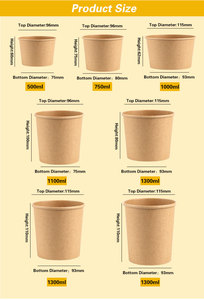 6 8 12 16 26 32oz Copo De Sopa Biodegradável Recipientes De Tigela De Sopa Descartável Eco Amigável - Product Image 2