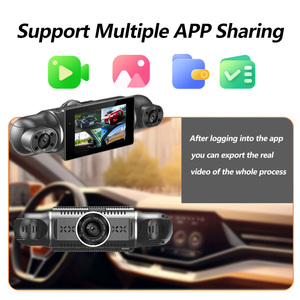 Caméra embarquée 360 degrés Azdome avant, arrière et intérieure, 4 canaux, 1080P, caméra de tableau de bord, Wi-Fi, commande vocale, vision nocturne - Product Image 5