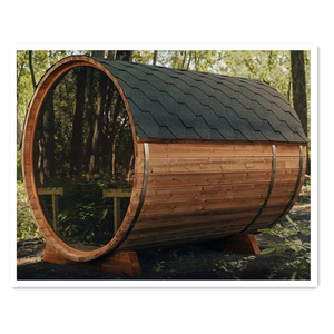 Precio de Mayorista Sauna Exterior Tipo Barril para 4 Personas, Sauna Tradicional de Cedro Rojo con Cubeta en Venta - Product Image 1