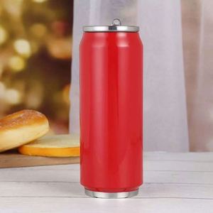Stainless Steel Tumbler Vacuum Insulated Can Shape Travel Mug With Lid Black Blue Red Colors Minimalist Design - Product Image 2