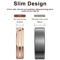 Bague connectée ultra-fine en métal de 6,3 mm, moniteur de fréquence cardiaque, d'oxygène sanguin et de sommeil, étanche IP68, tracker de fitness multisports