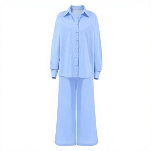 Ensemble pyjama deux pièces pour femmes, automne-<span class=keywords><strong>hiver</strong></span>, style européen et américain, en pur coton, cardigan à manches longues, pantalon long, décontracté - Product Image 1