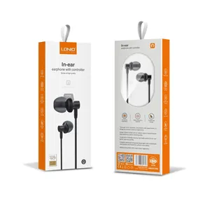 LDNIO HP06 White Universal Handsfree 3.5mm jack earphones Stereo Wired Earphone With Microphone In-Ear Basic headphone