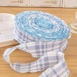 Ruban plissé à carreaux de 4 cm, 10 yards, de qualité supérieure, pour emballages cadeaux haut de gamme, utilisation par les fleuristes, pinces à cheveux - Product Image 6