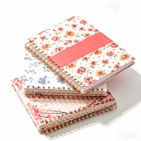 Carnet à spirales personnalisé OEM, motif floral, couverture rigide, papier personnalisé, pages intérieures pour cadeau promotionnel