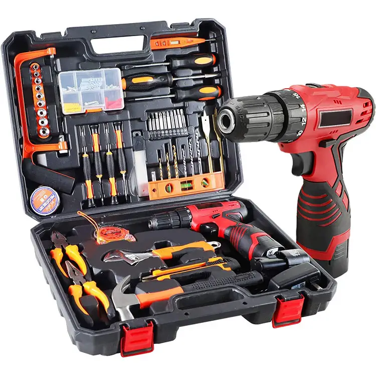 108 Piece electrical hand tool set home repair hand tool kit Power Tool Combo Kits with 16.8V Cordless Drill