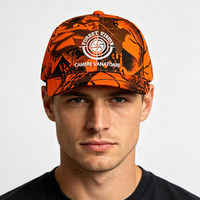 Casquette de baseball camouflage orange personnalisée avec broderie d'arbre, idéale pour la chasse et le tir