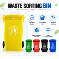 Grande poubelle extérieure durable avec couvercle pour les écoles, les stades et les espaces publics, en plastique écologique