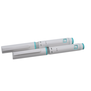 Disposable Plastic Injection <b>Pen</b> with Rubber Stopper <b>White</b> Body for 3ml Cartridge Custom Logo Graphic Packaging - Product Image 1