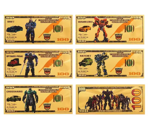 ธนบัตรทองคำเปลวที่ระลึก ทรานส์ฟอร์เมอร์ส ออปติมัส ไพรม์ บัมเบิลบี ของสะสมที่ระลึก สินค้าขายดีข้ามพรมแดน - Product Image 1