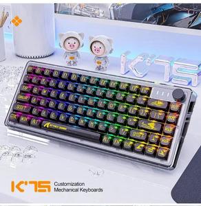 Attack Shark K75 Transparent Mechanical Keyboard 82 Key USB Wired RGB Hot Plug Gaming Multimedia Keys Anti-Ghosting Mechanical K - Product Image 3
