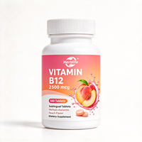 Comprimés de Vitamine B12 à Marque Privée OEM, Comprimés Sublinguaux de Méthylcobalamine, Complément Alimentaire