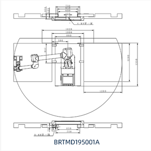 Robot articulado rojo BORUNTE BRTMD195001A de 6 ejes con servomotor, caja de engranajes, rodamientos y base metálica. - Product Image 3